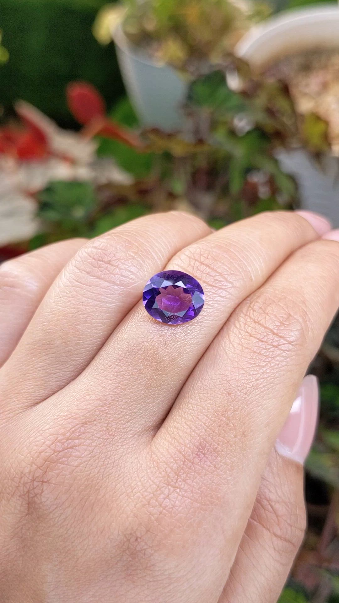3.57 Ct. Purple Amethyst from Brazil Size Video