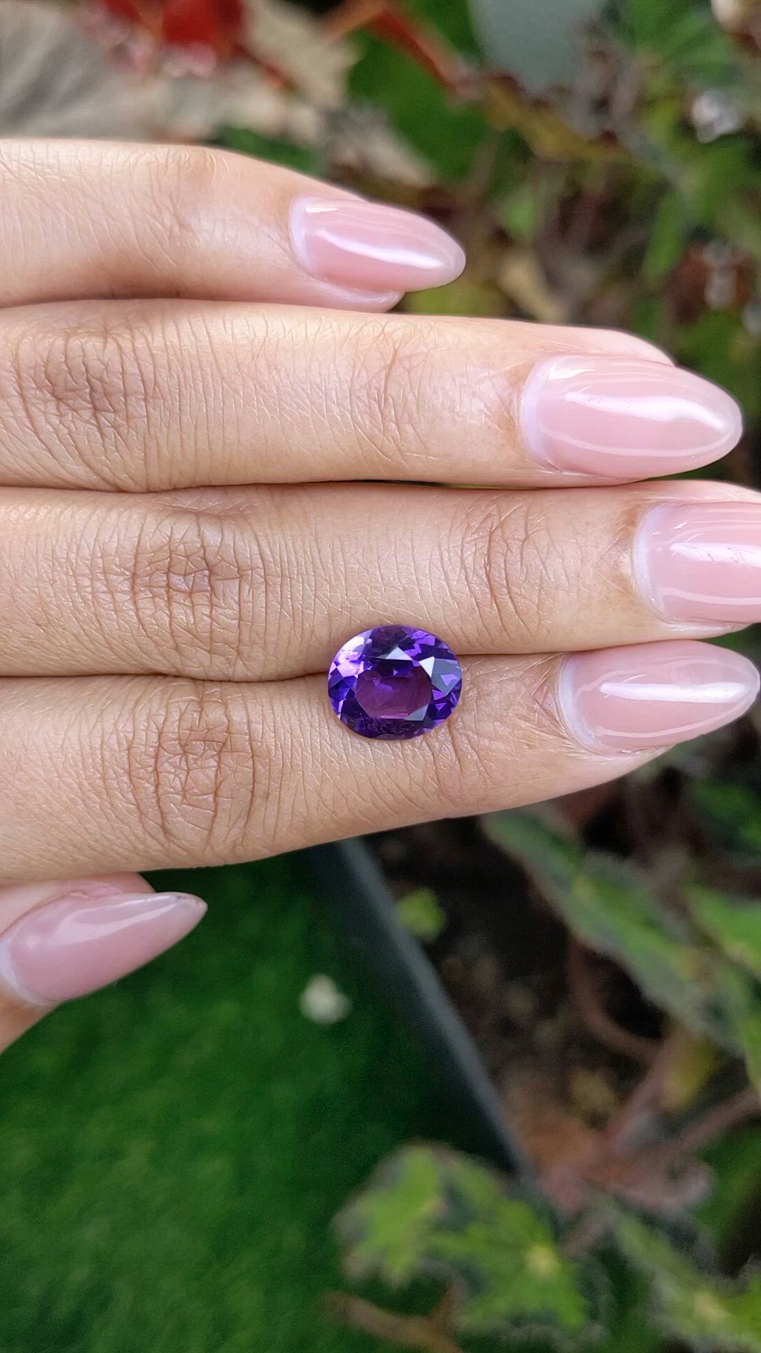 3.57 Ct. Purple Amethyst from Brazil Size Video