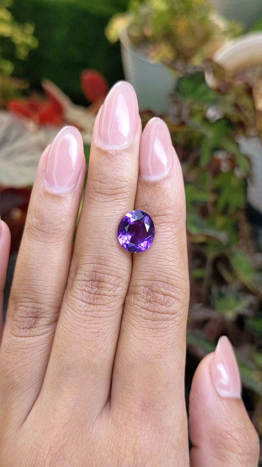 3.57 Ct. Purple Amethyst from Brazil Size Video