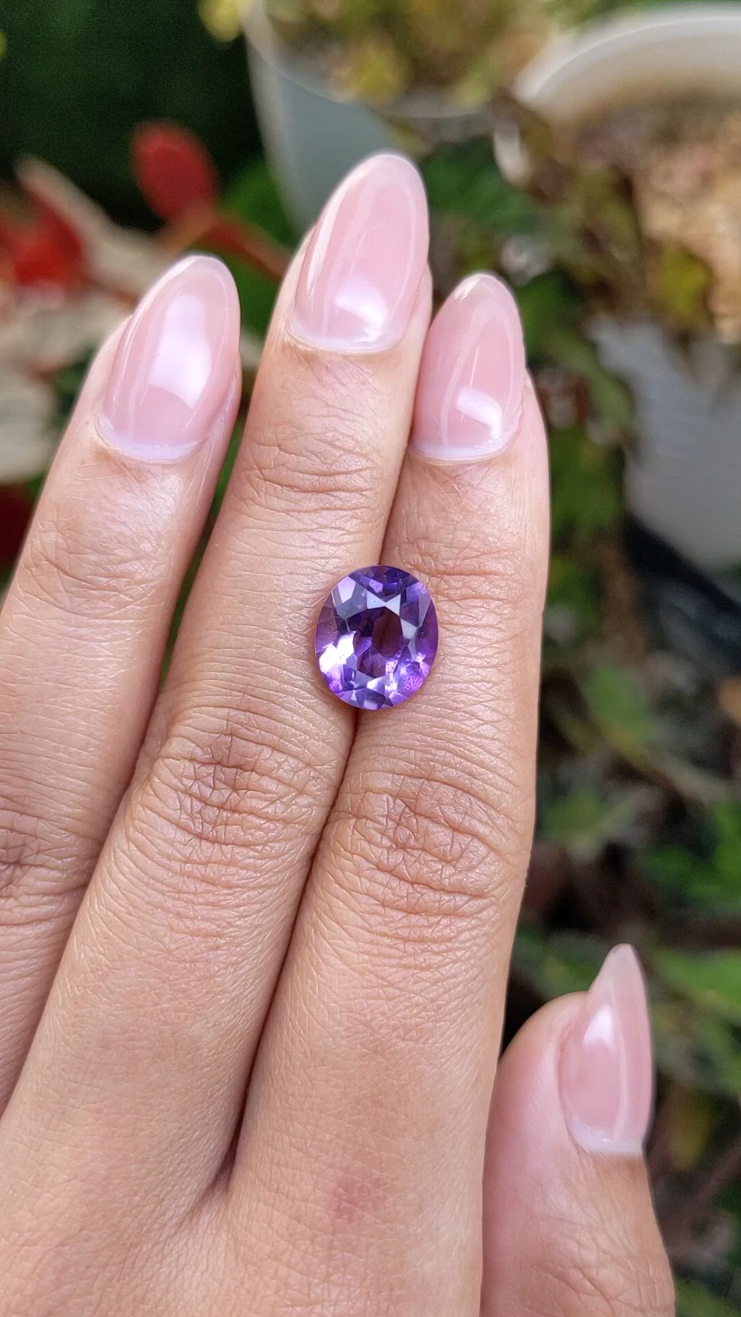 4.29 Ct. Purple Amethyst from Brazil Size Video