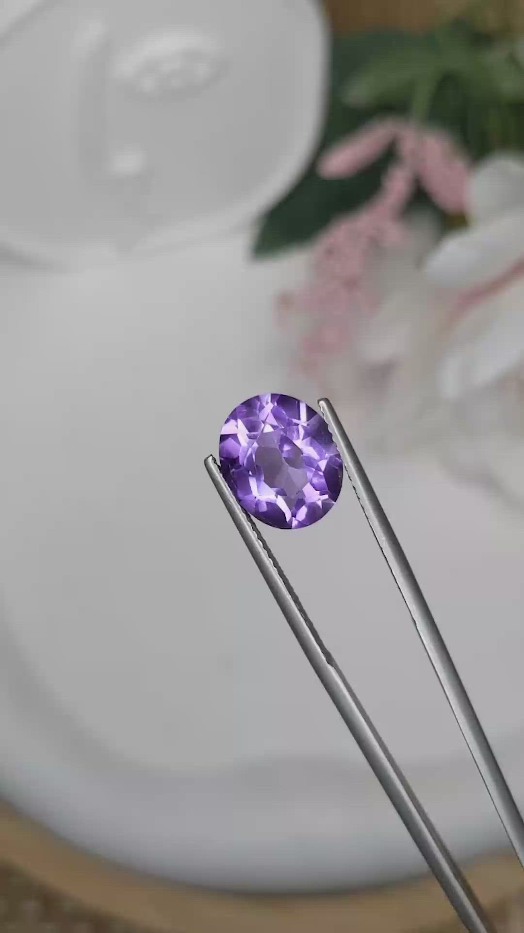 4.29 Ct. Purple Amethyst from Brazil Size Video