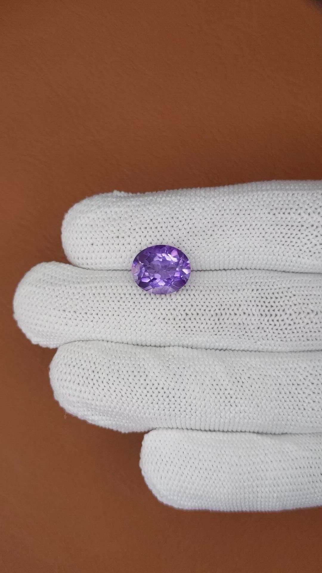 4.29 Ct. Purple Amethyst from Brazil Size Video