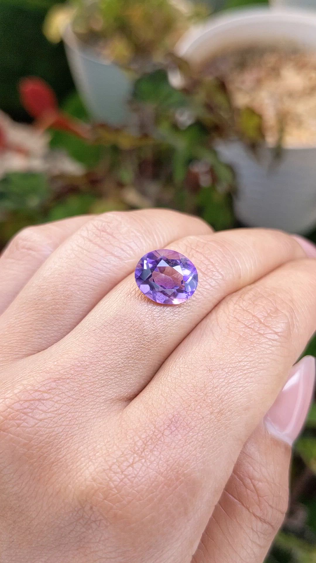 4.29 Ct. Purple Amethyst from Brazil Size Video