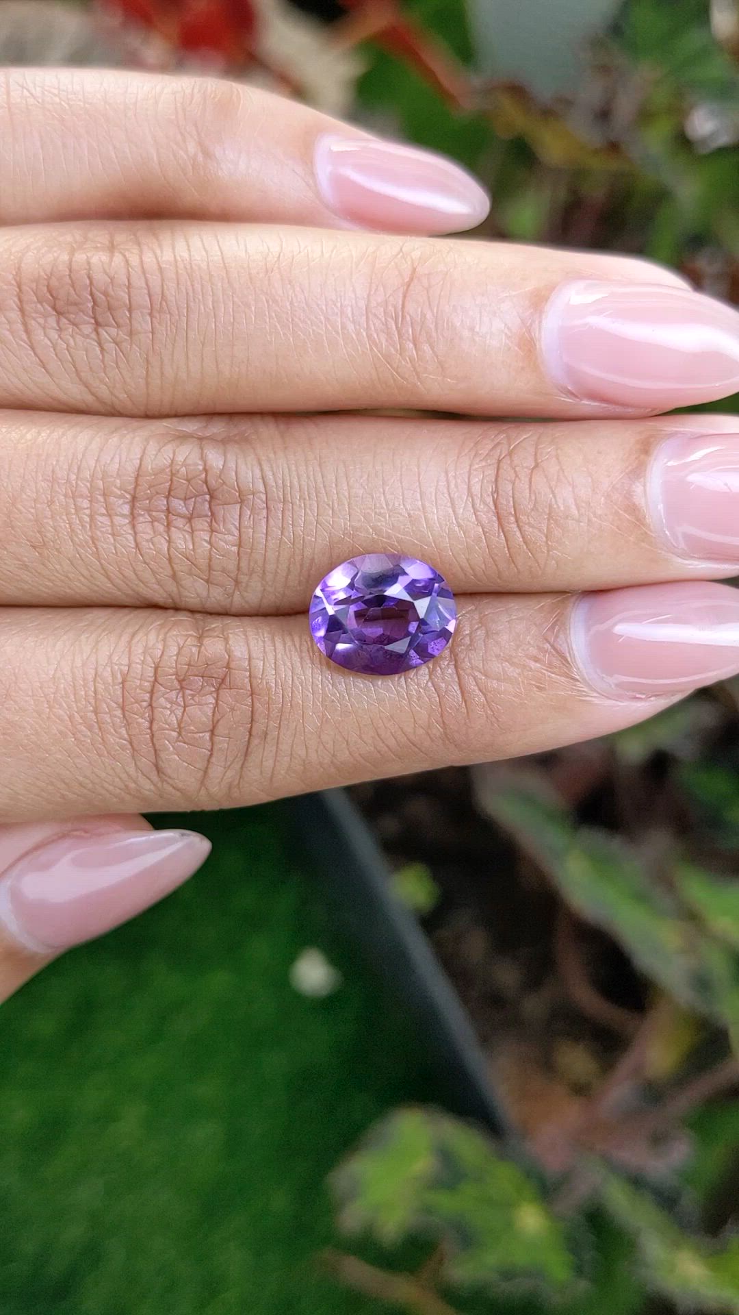 4.29 Ct. Purple Amethyst from Brazil Size Video