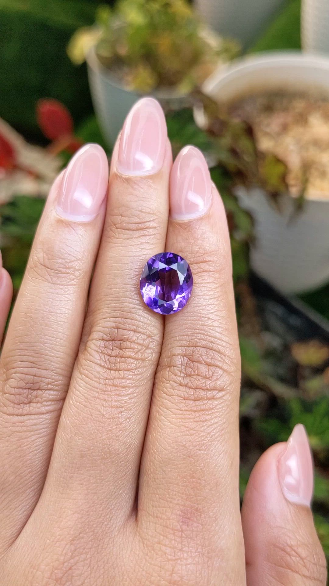5.21 Ct. Purple Amethyst from Brazil Size Video