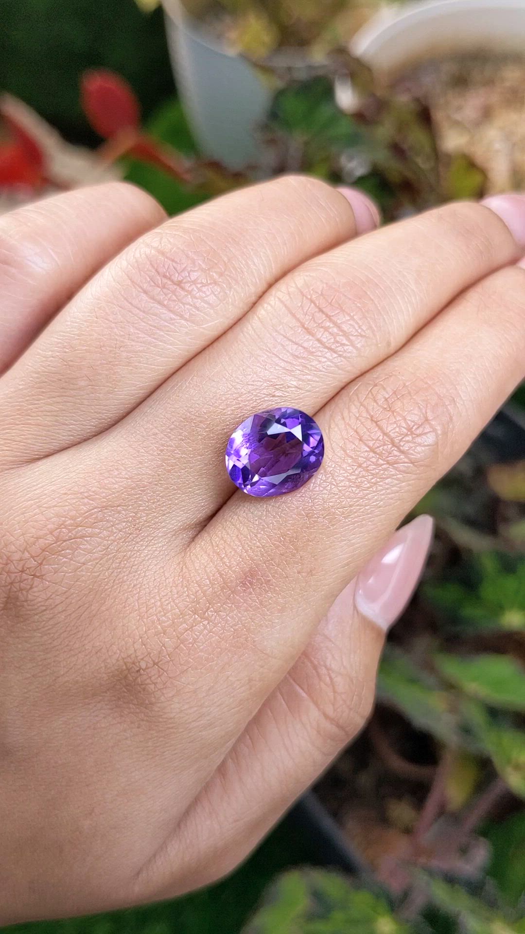 5.21 Ct. Purple Amethyst from Brazil Size Video