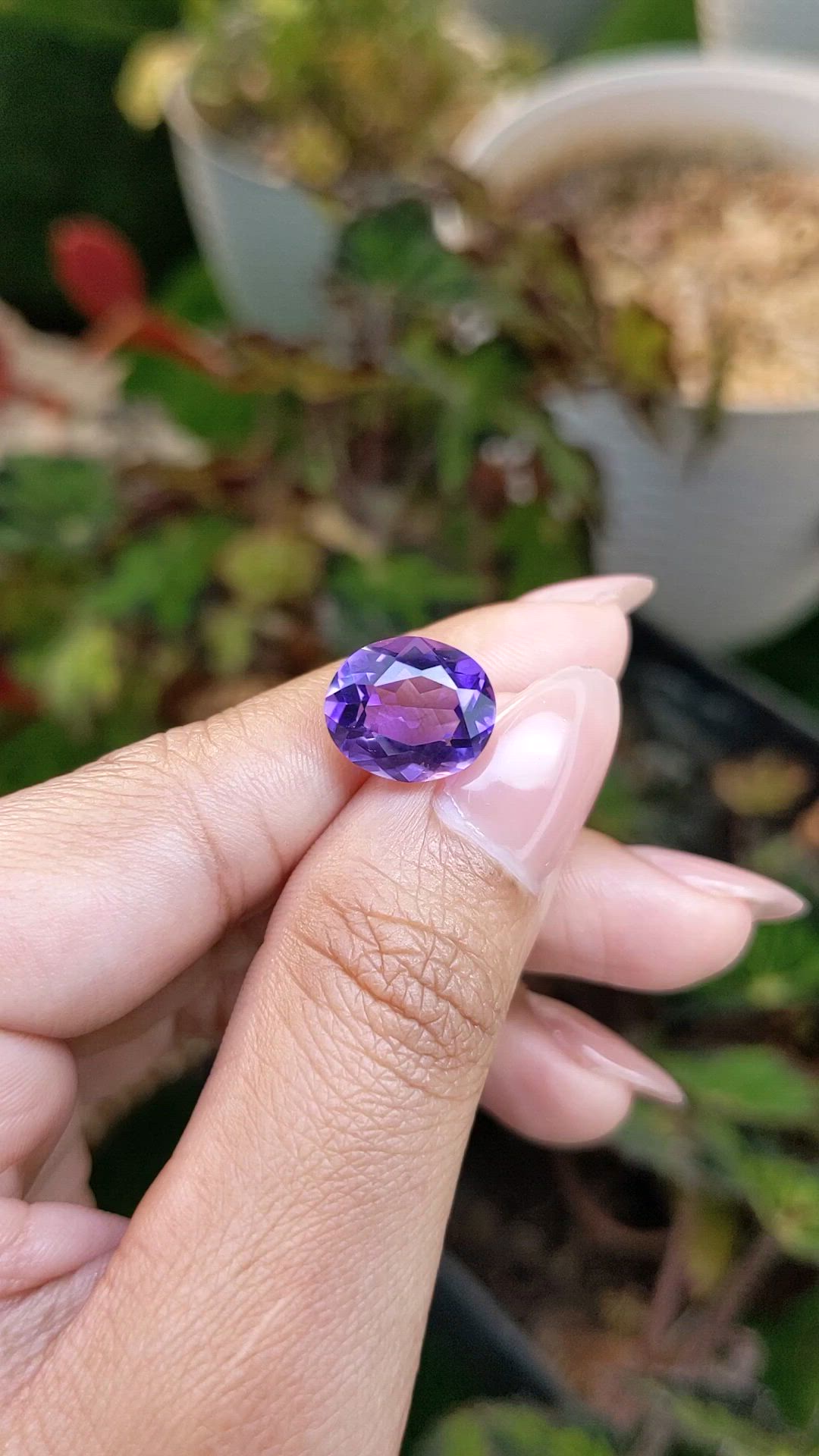 5.21 Ct. Purple Amethyst from Brazil Size Video