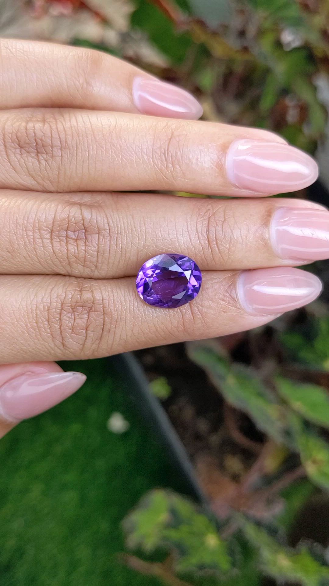 5.21 Ct. Purple Amethyst from Brazil Size Video