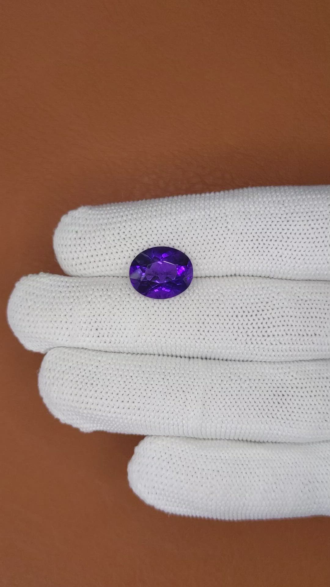 4.82 Ct. Purple Amethyst from Brazil Size Video