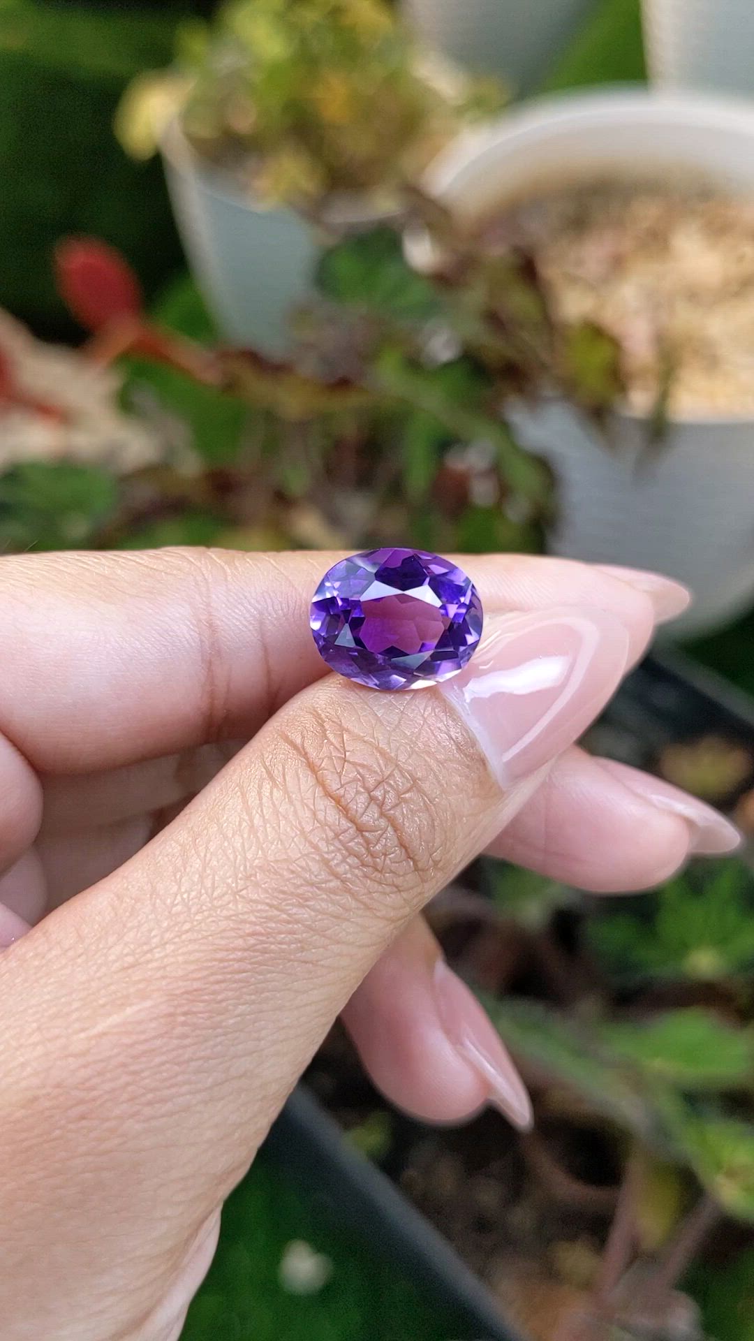 7.08 Ct. Purple Amethyst from Brazil Size Video