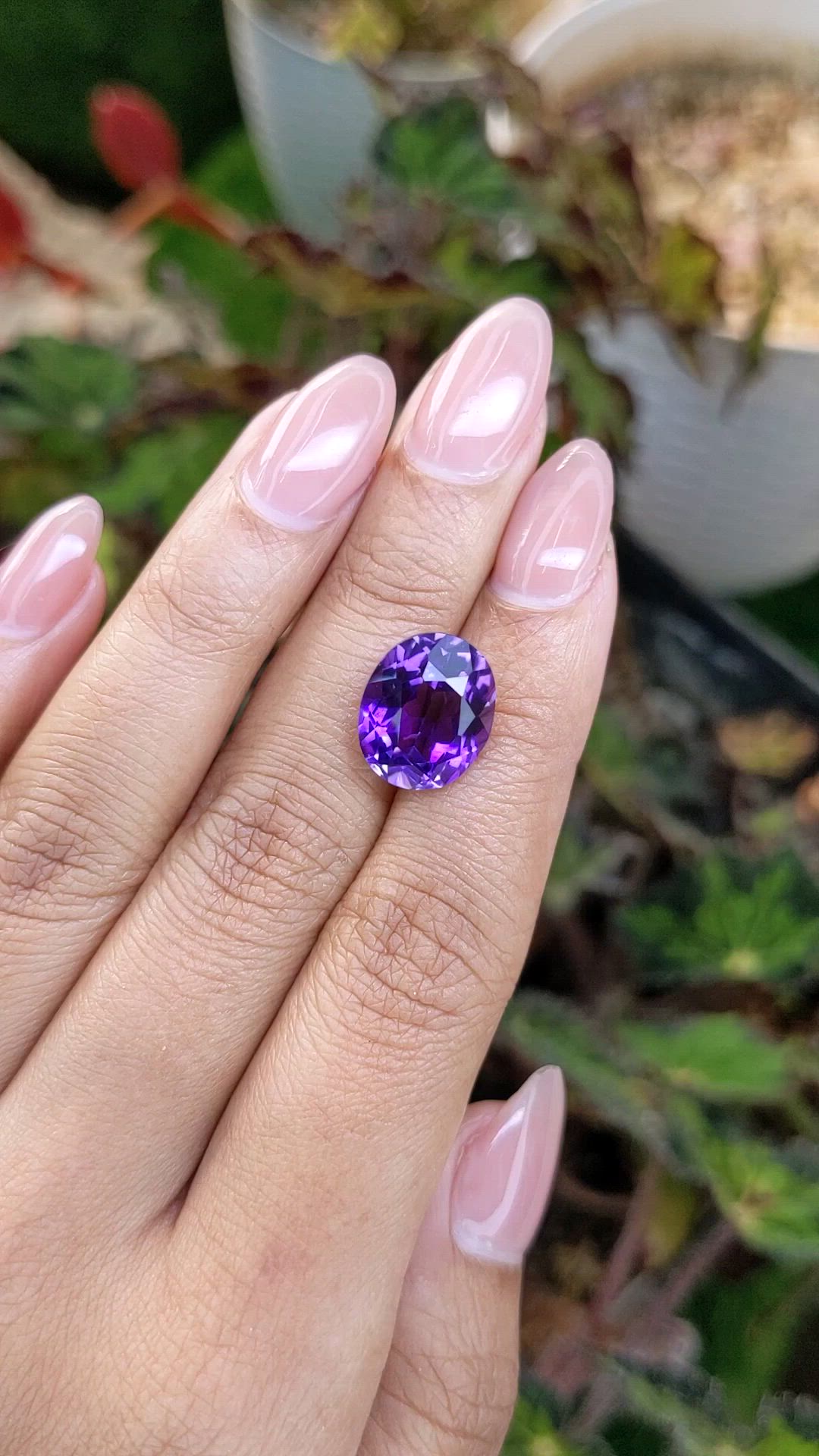 7.08 Ct. Purple Amethyst from Brazil Size Video