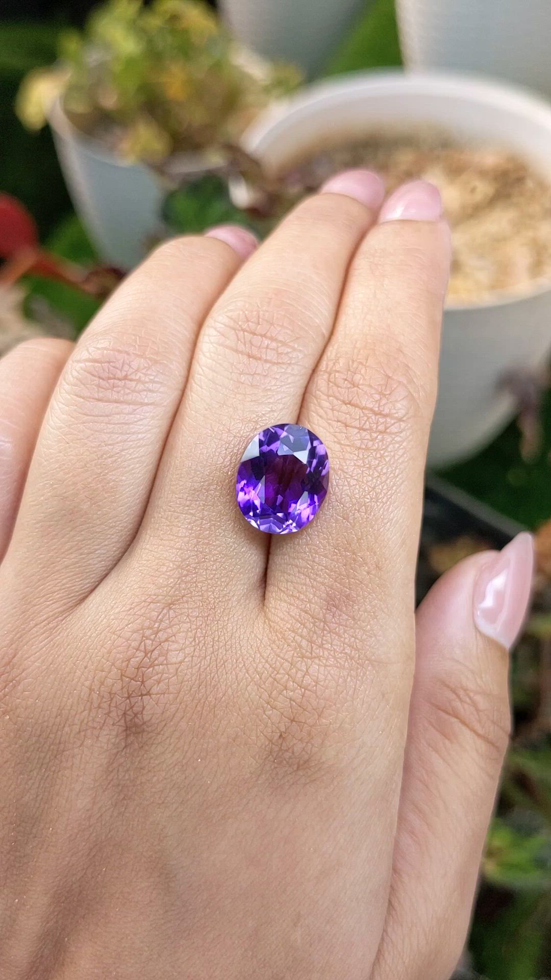 7.08 Ct. Purple Amethyst from Brazil Size Video