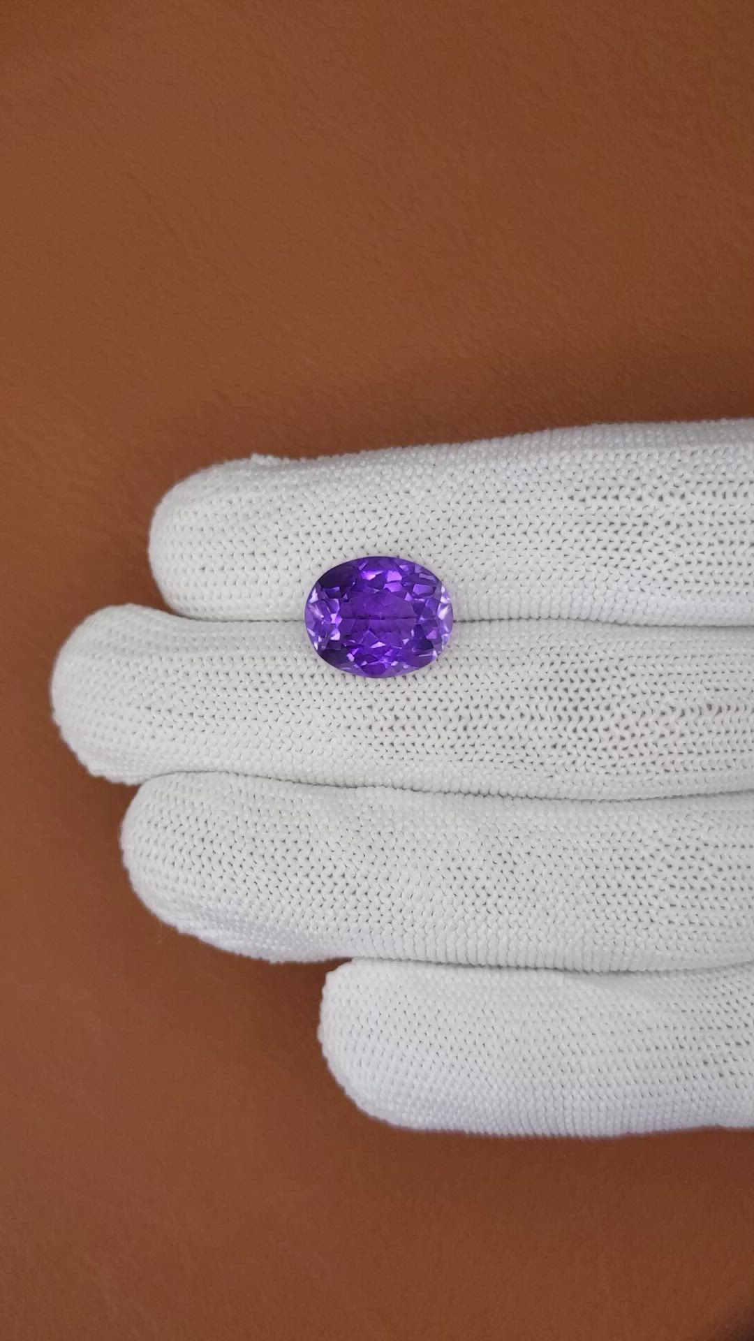 7.08 Ct. Purple Amethyst from Brazil Size Video