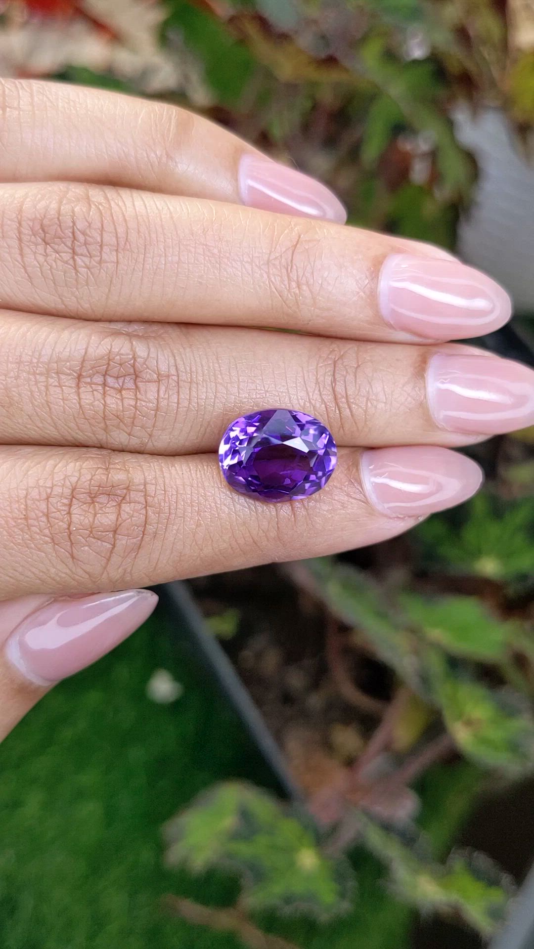 7.08 Ct. Purple Amethyst from Brazil Size Video