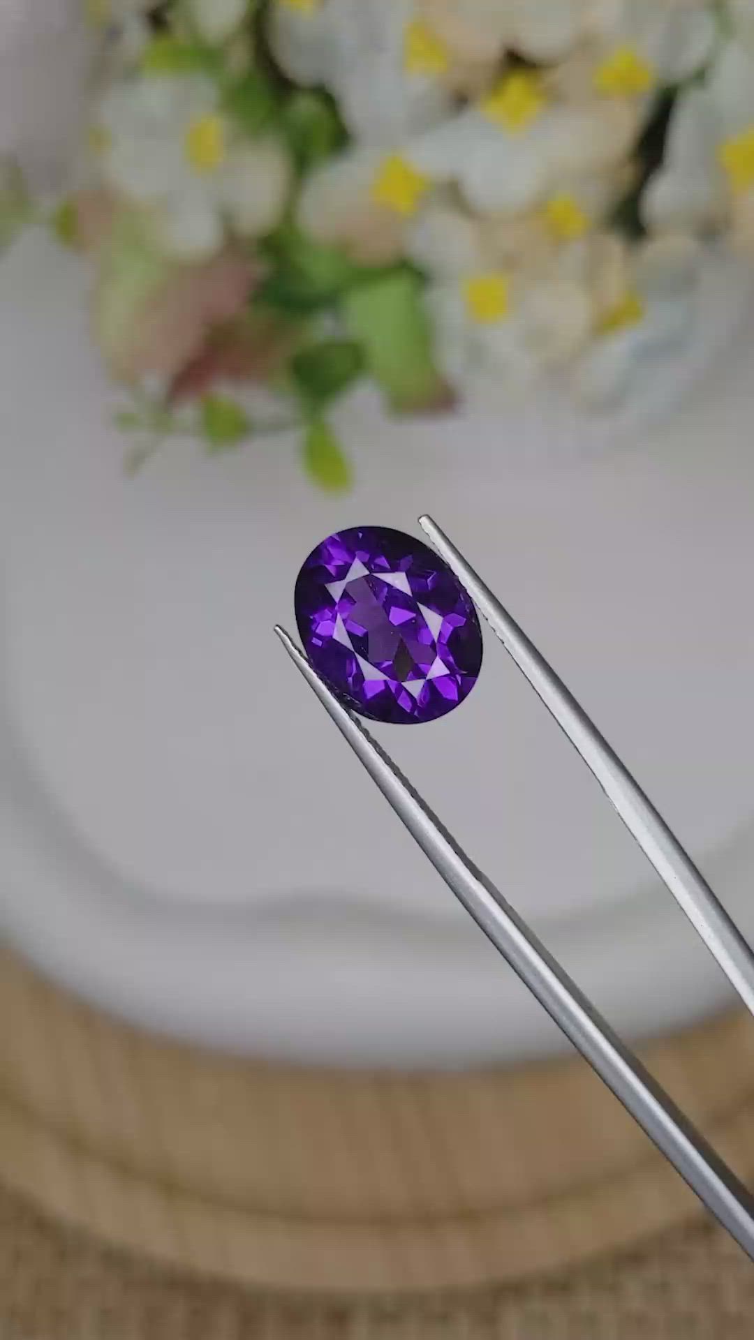 5.07 Ct. Purple Amethyst from Brazil Size Video
