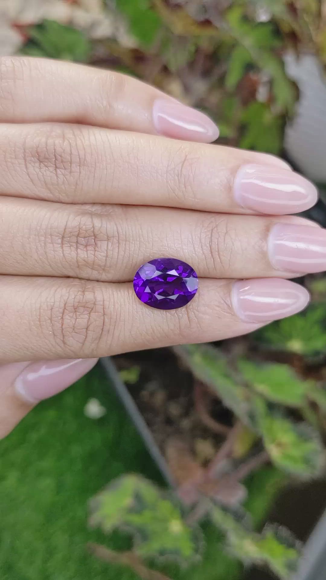 5.07 Ct. Purple Amethyst from Brazil Size Video