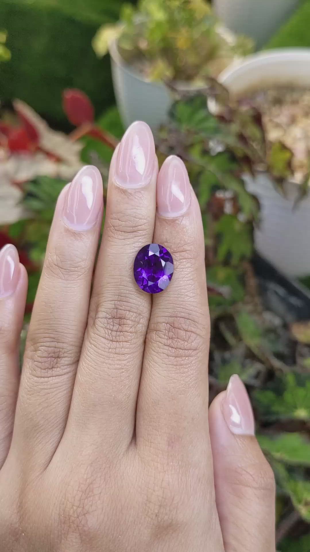 5.07 Ct. Purple Amethyst from Brazil Size Video