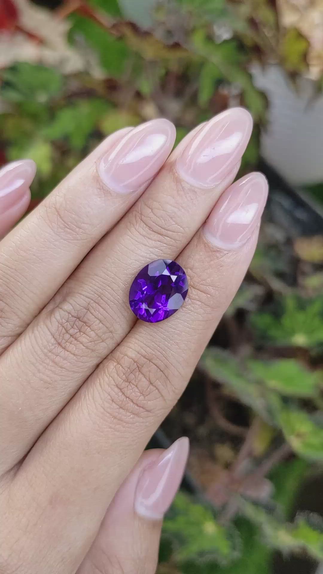 5.07 Ct. Purple Amethyst from Brazil Size Video