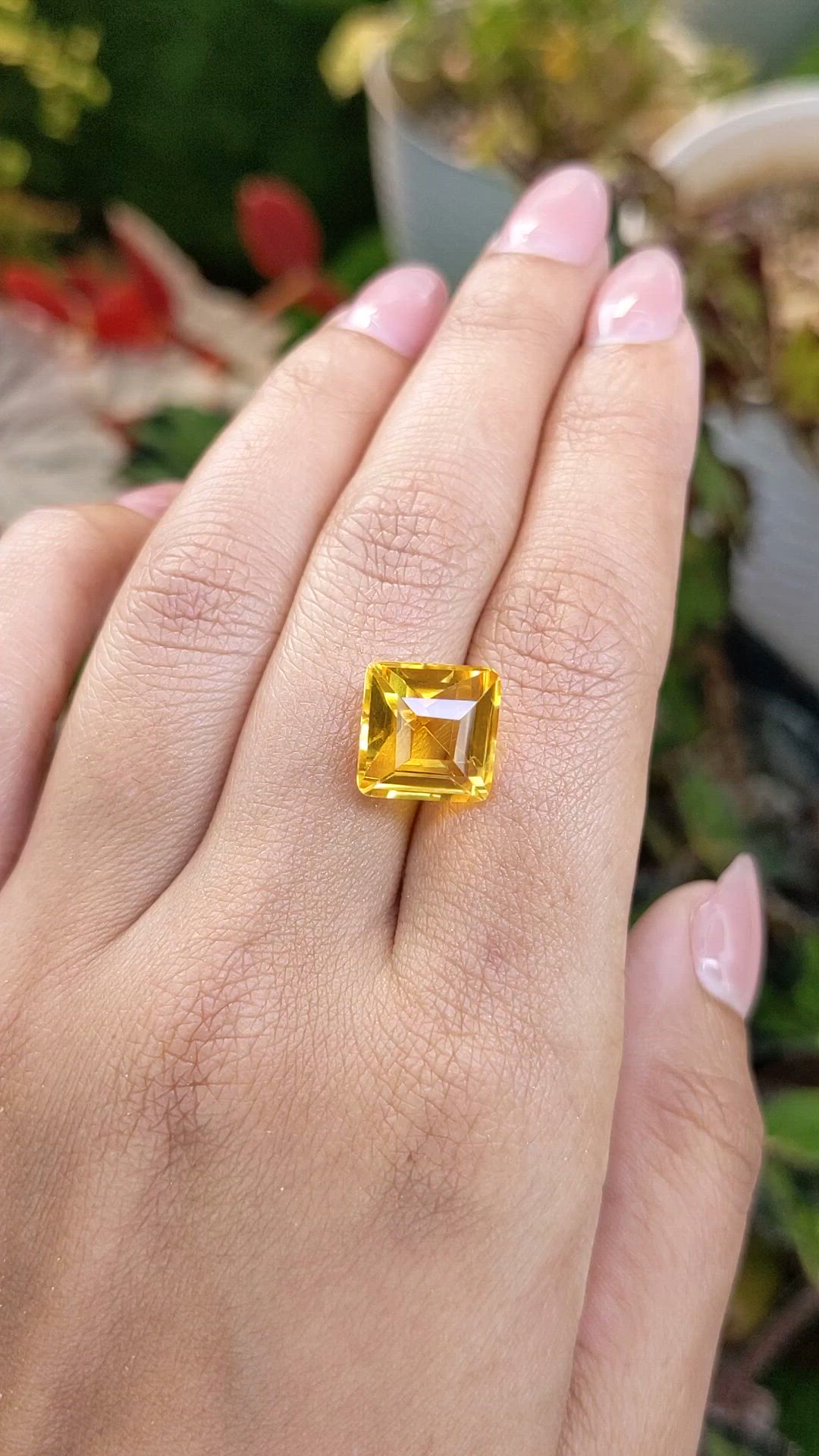 6.31 Ct. Yellow Citrine from Brazil Size Video