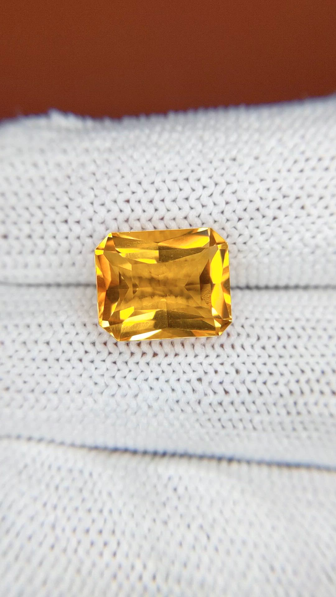 5.08 Ct. Orangish Yellow Citrine from Brazil Size Video