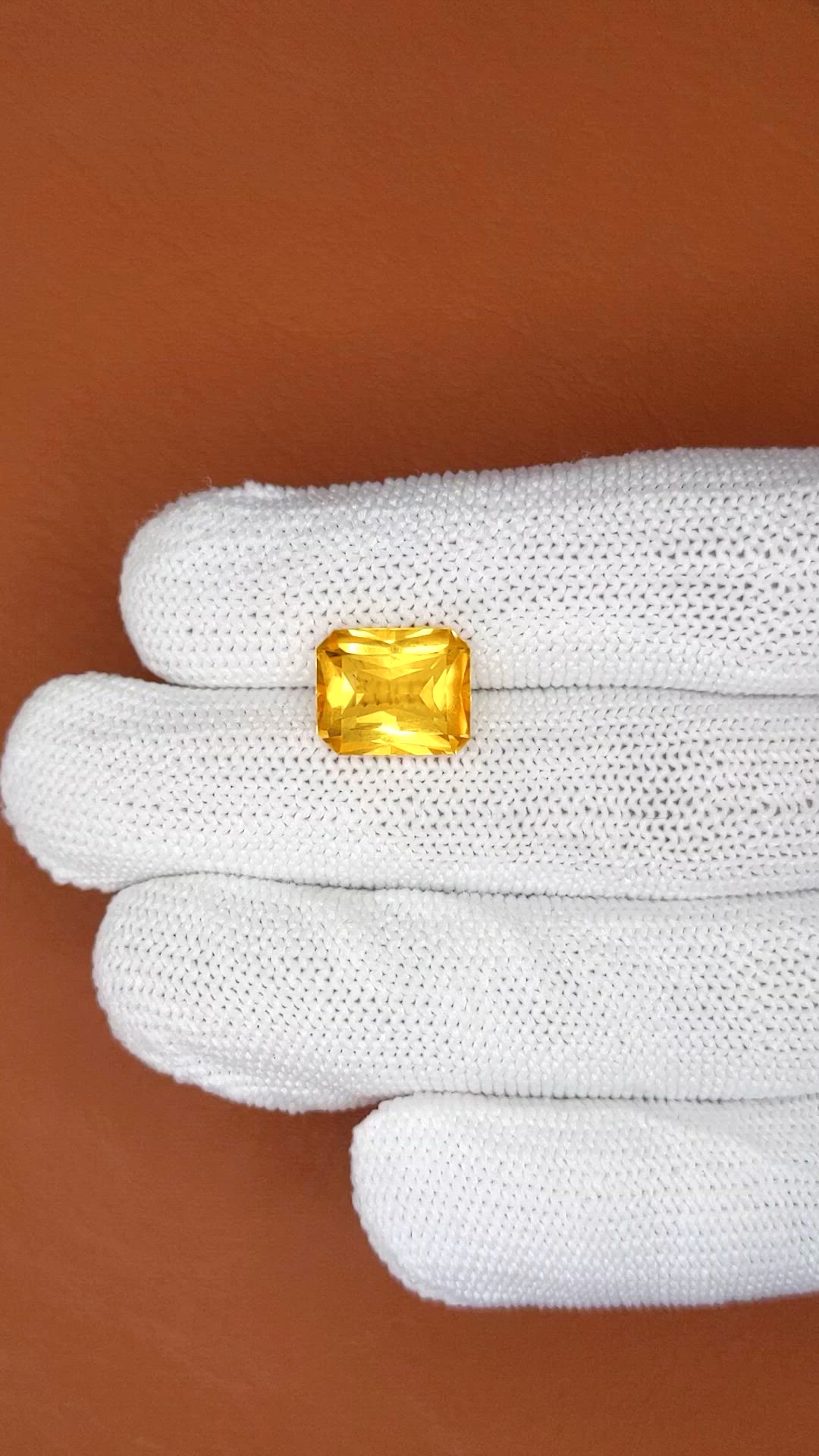 5.08 Ct. Orangish Yellow Citrine from Brazil Size Video