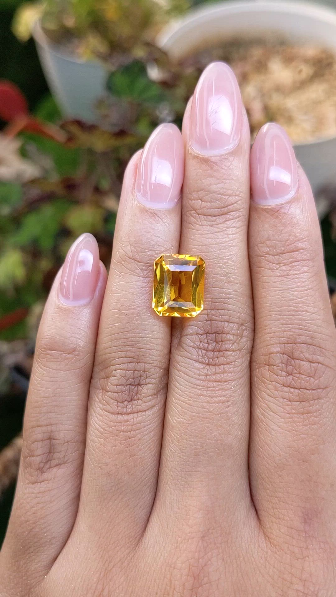5.08 Ct. Orangish Yellow Citrine from Brazil Size Video