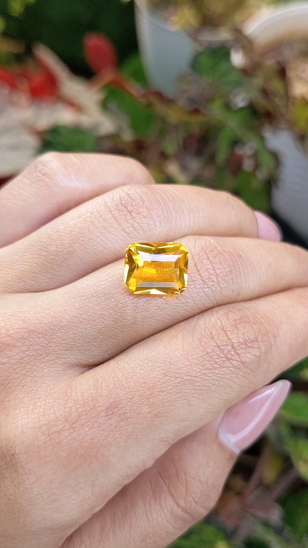 5.08 Ct. Orangish Yellow Citrine from Brazil Size Video
