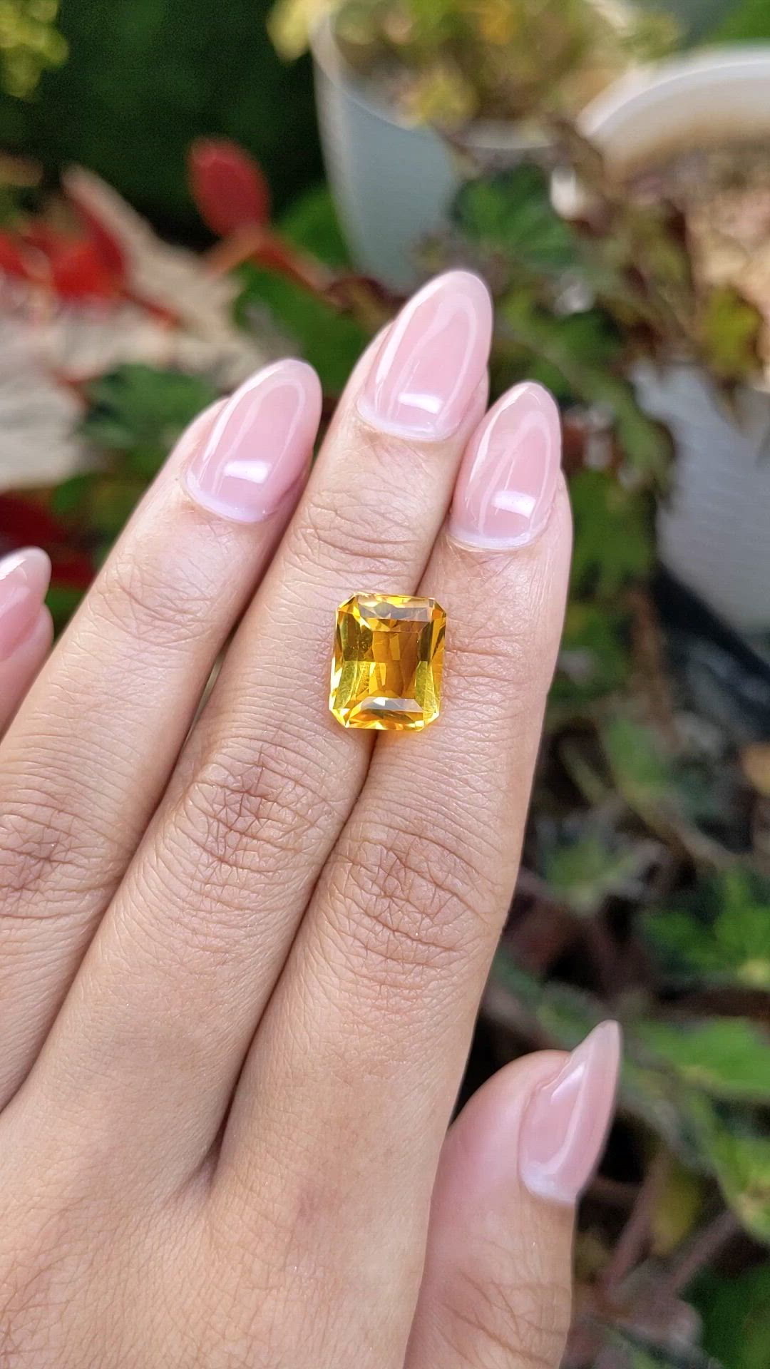 5.08 Ct. Orangish Yellow Citrine from Brazil Size Video