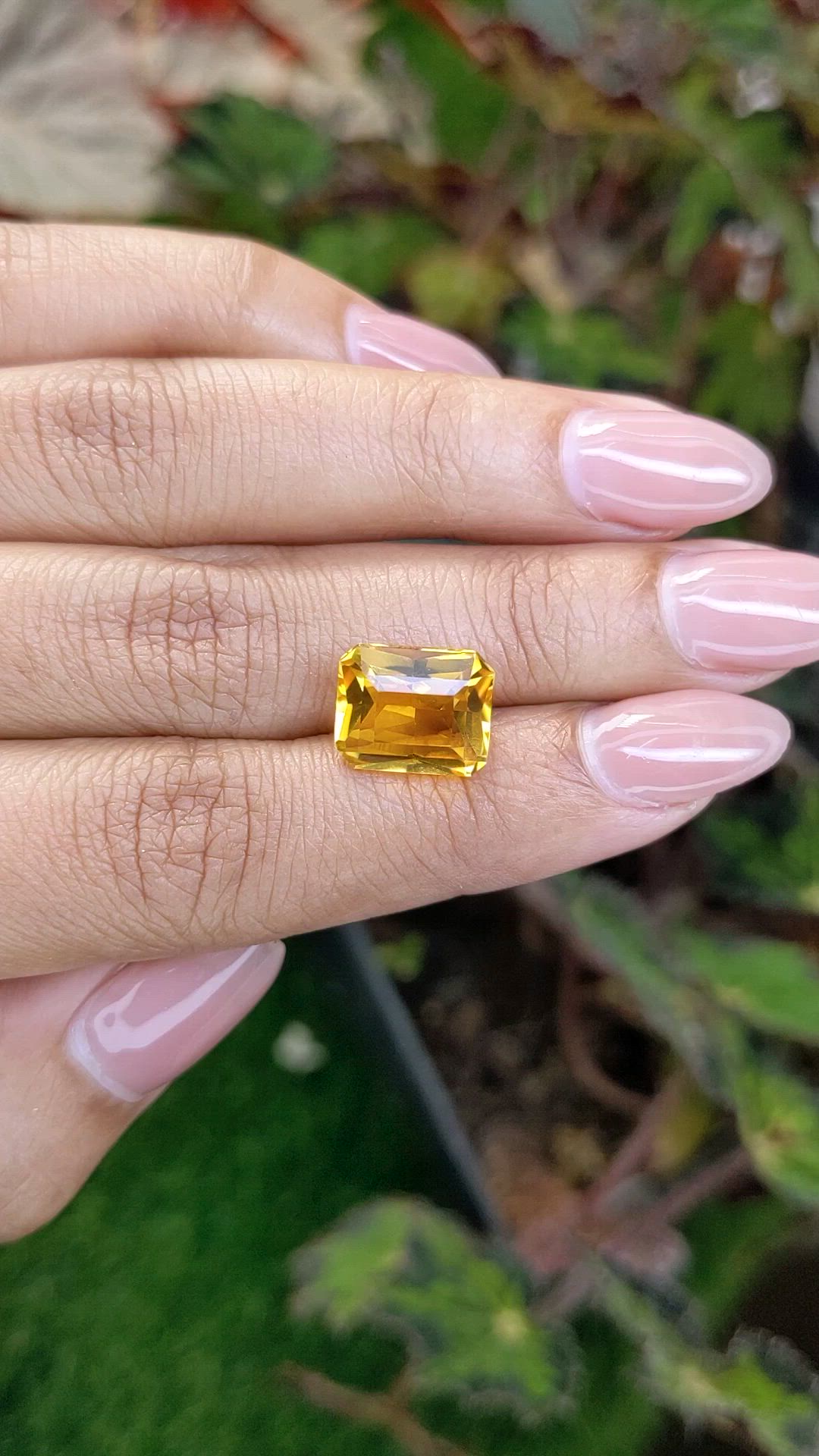 5.08 Ct. Orangish Yellow Citrine from Brazil Size Video