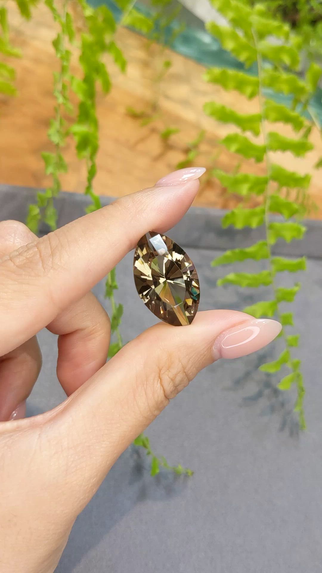 16.88 Ct. Brown Smoky Quartz from Brazil Size Video