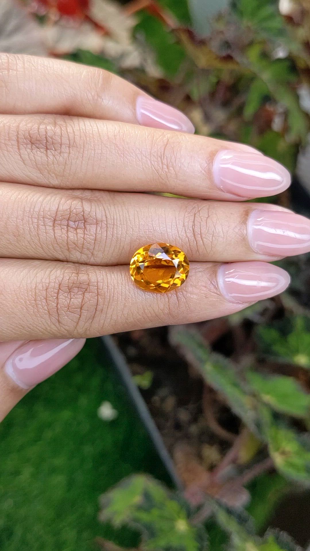 5.46 Ct. Orangish Yellow Citrine from Brazil Size Video