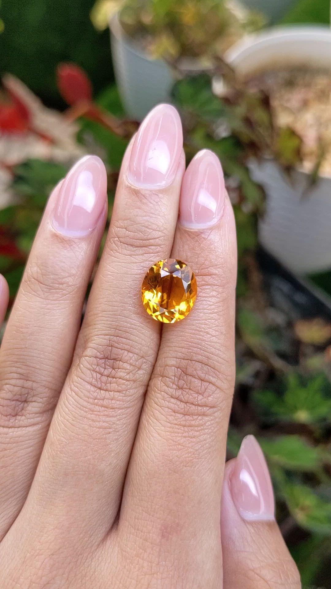 5.46 Ct. Orangish Yellow Citrine from Brazil Size Video