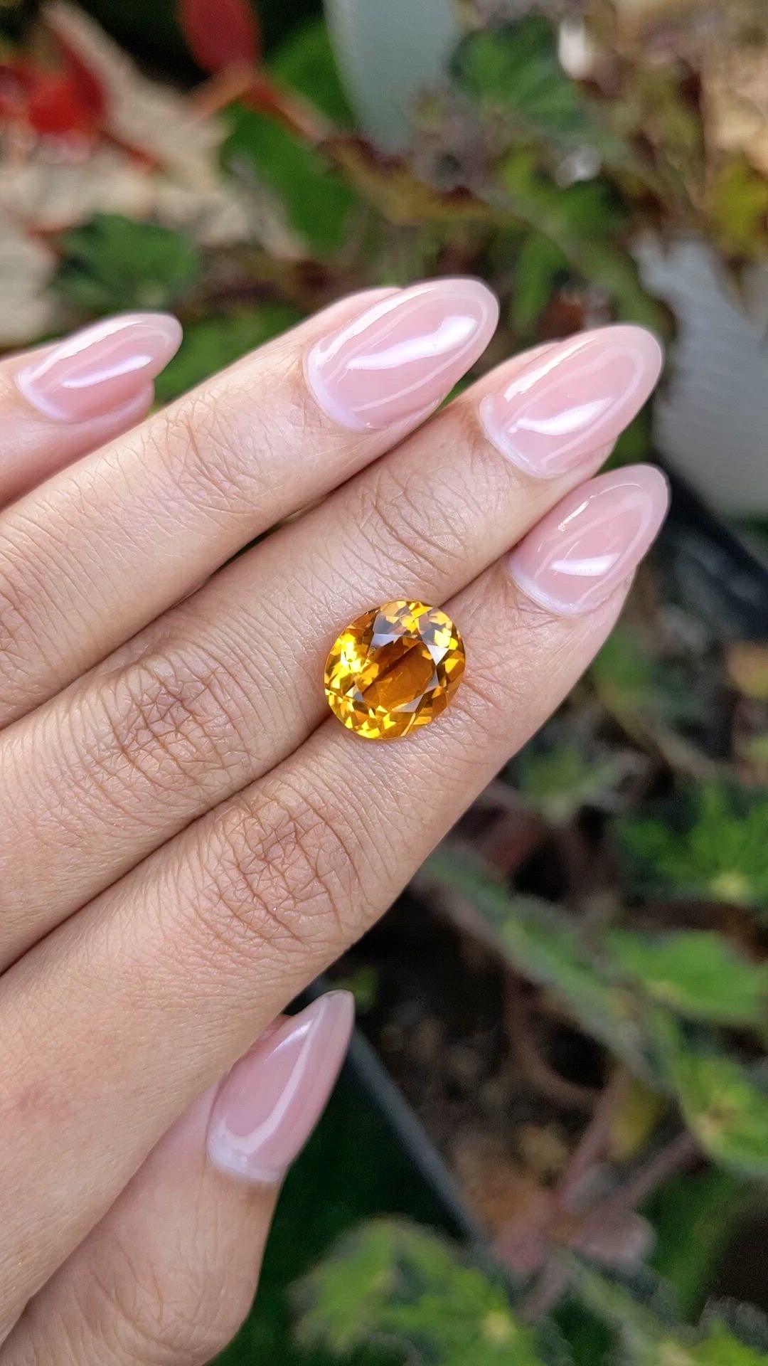 5.46 Ct. Orangish Yellow Citrine from Brazil Size Video