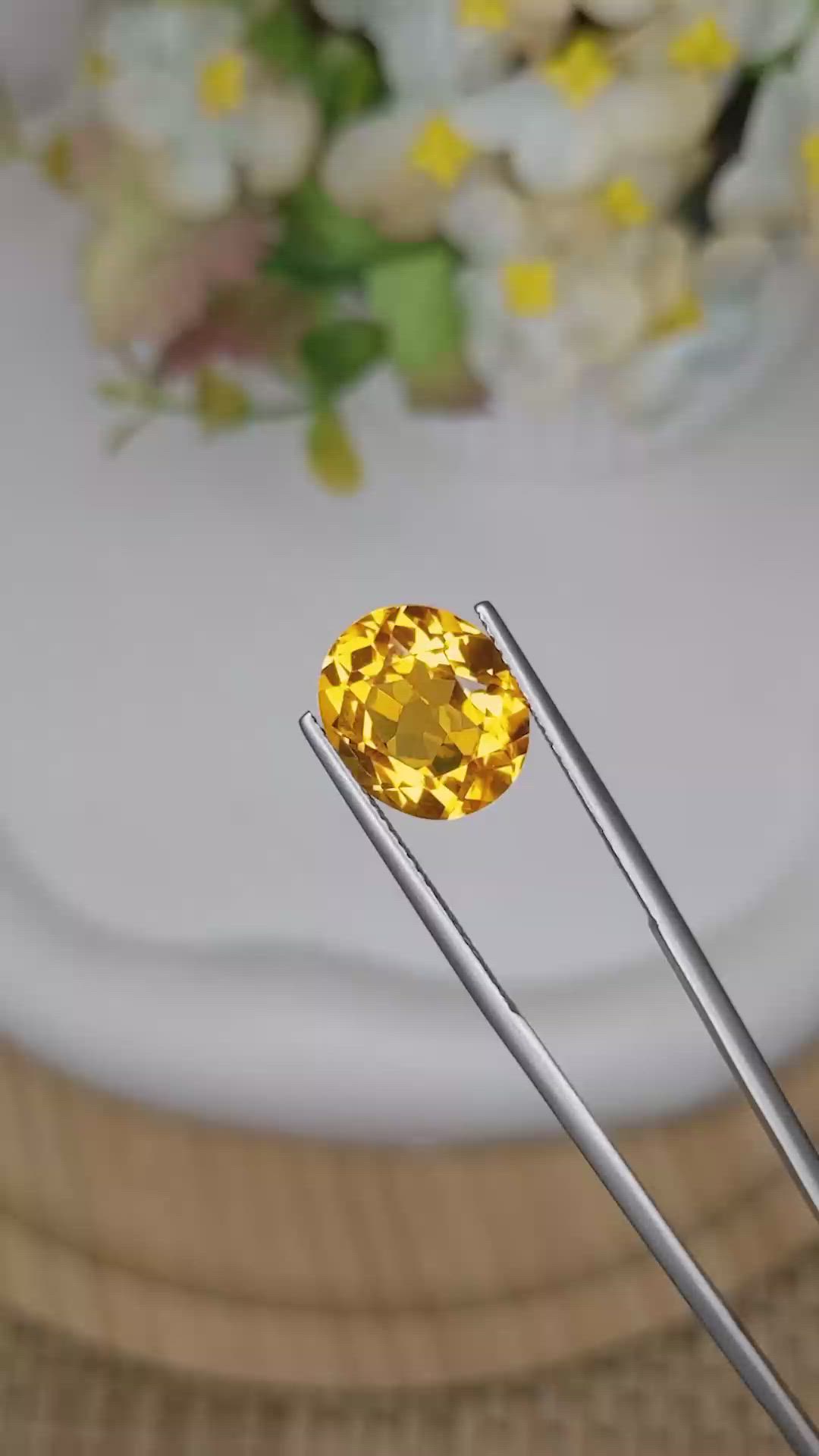 5.46 Ct. Orangish Yellow Citrine from Brazil Size Video