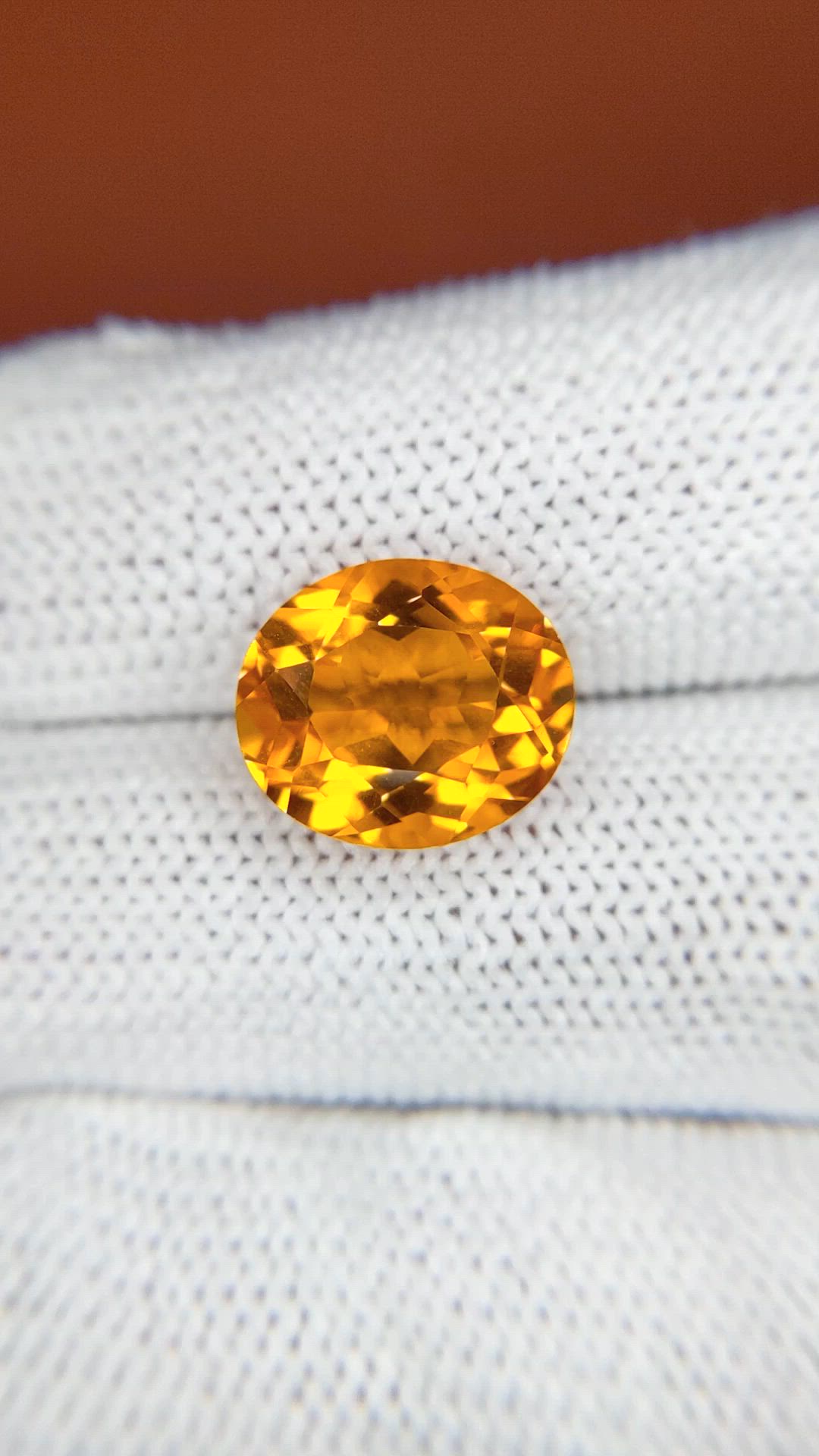 5.46 Ct. Orangish Yellow Citrine from Brazil Size Video