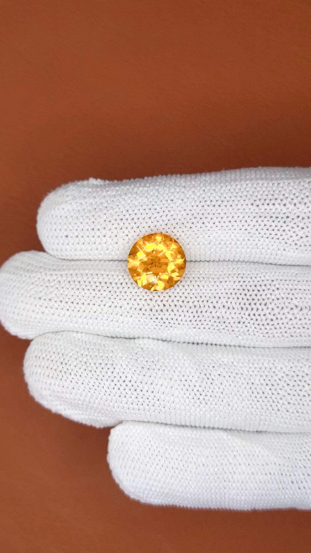 4.59 Ct. Orangish Yellow Citrine from Brazil Size Video