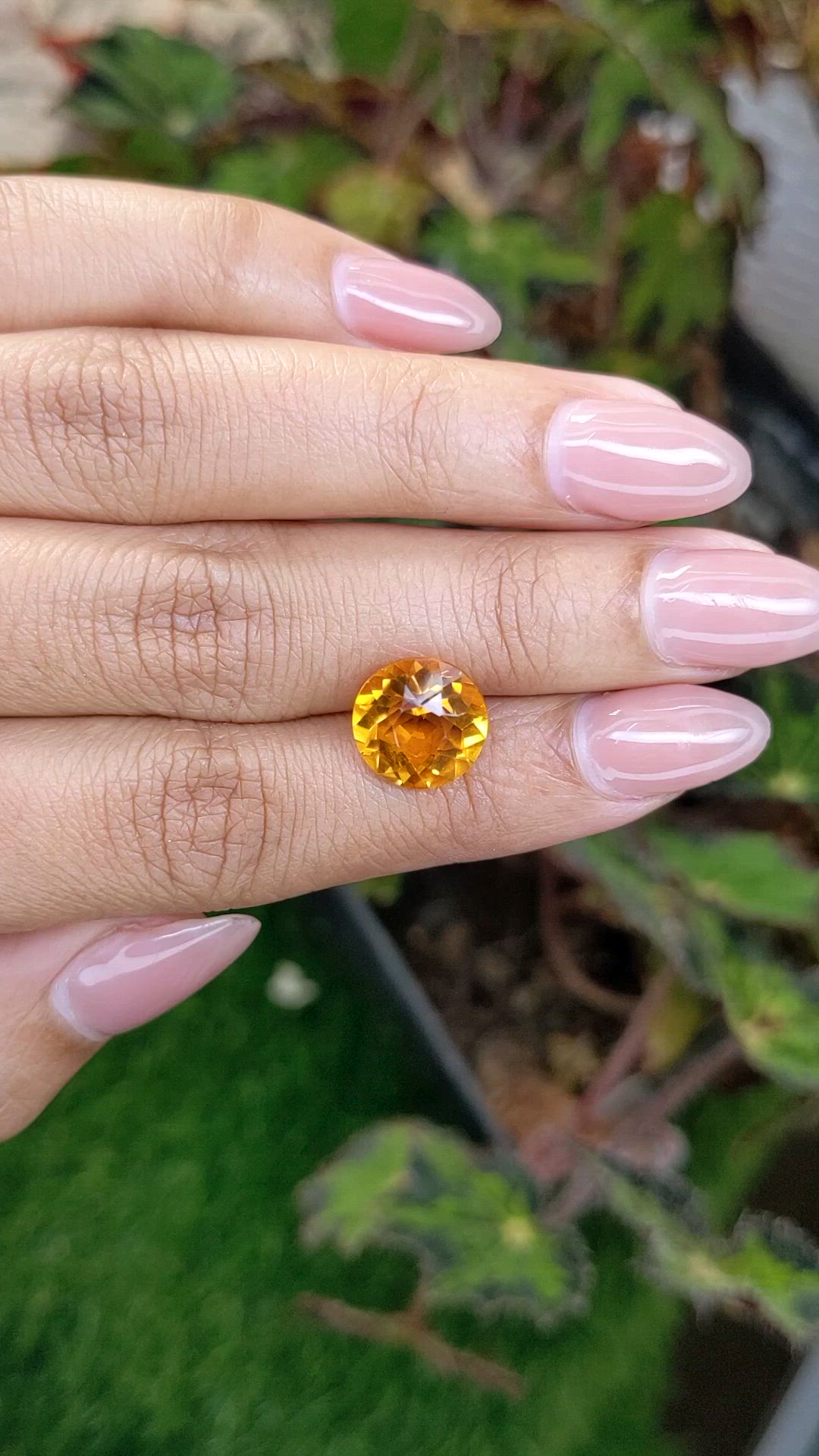 4.59 Ct. Orangish Yellow Citrine from Brazil Size Video