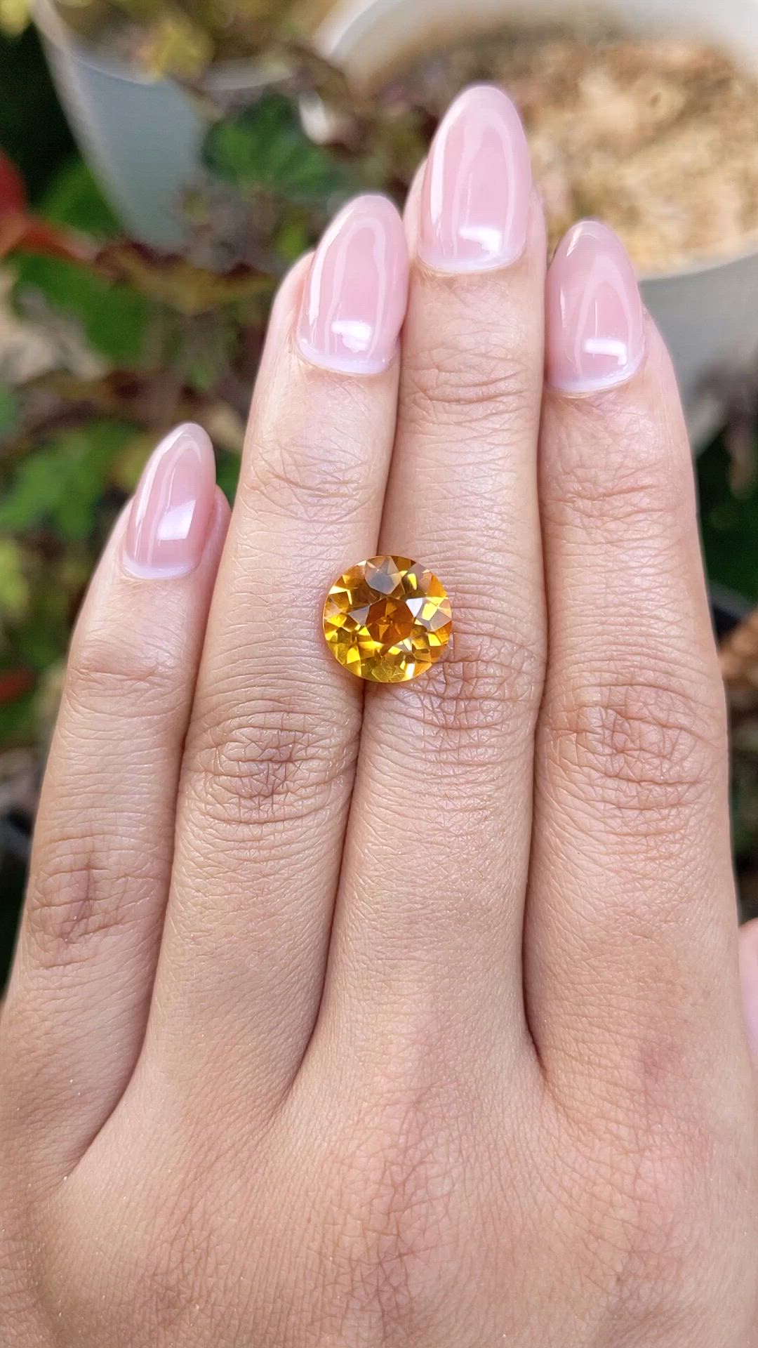 4.59 Ct. Orangish Yellow Citrine from Brazil Size Video