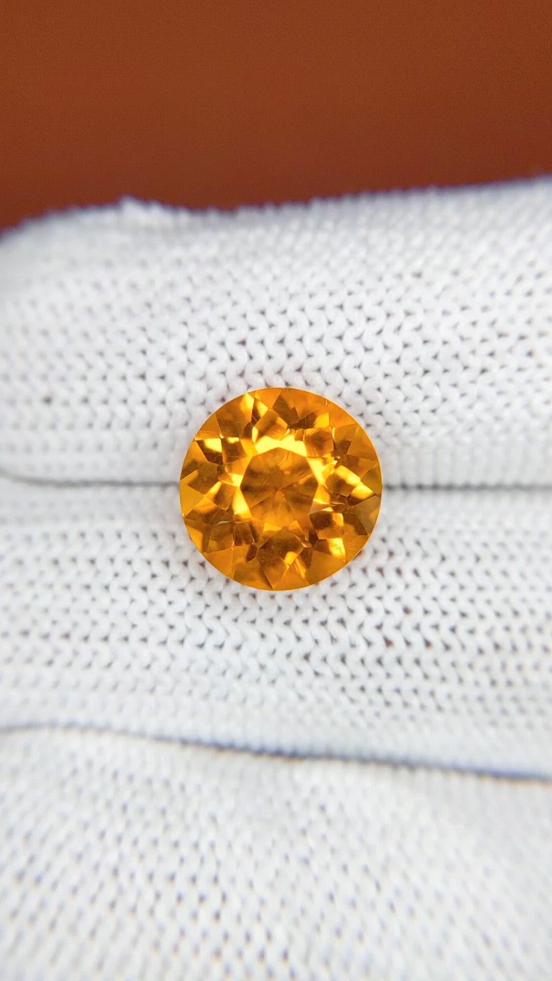 4.59 Ct. Orangish Yellow Citrine from Brazil Size Video