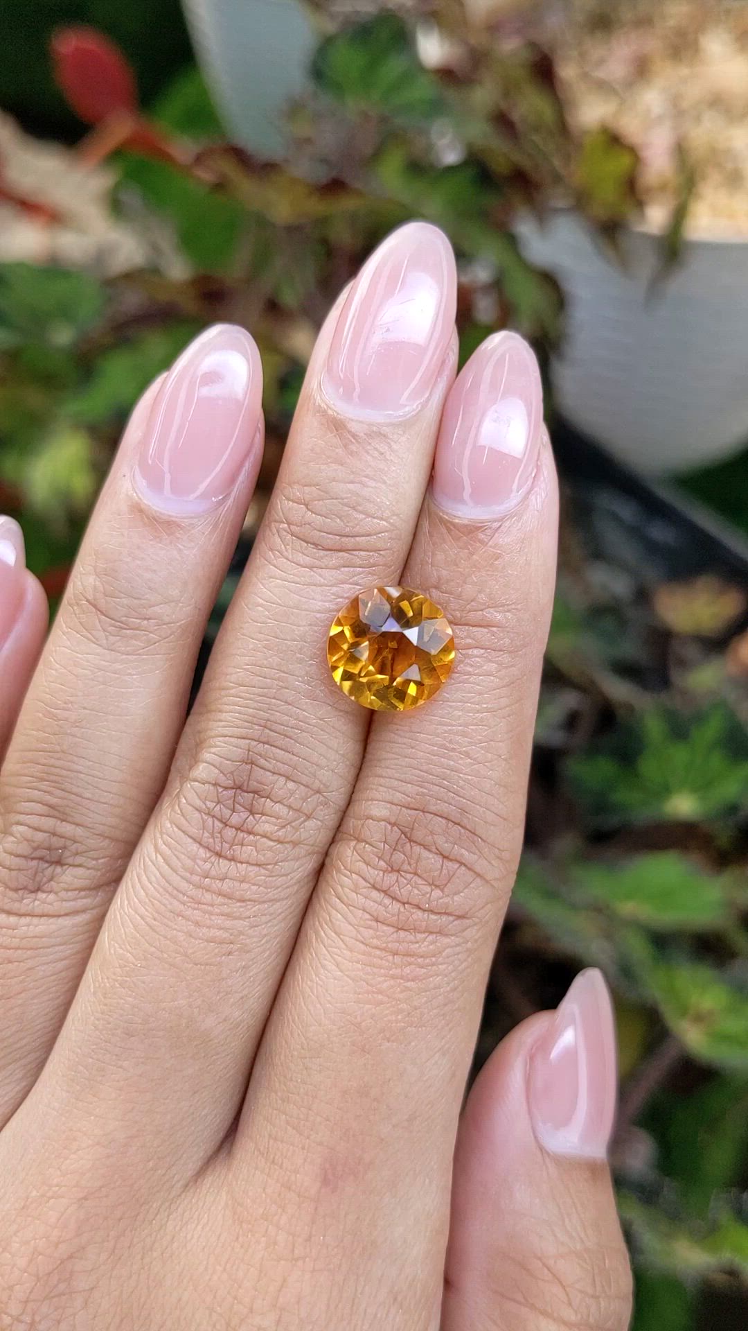 4.59 Ct. Orangish Yellow Citrine from Brazil Size Video
