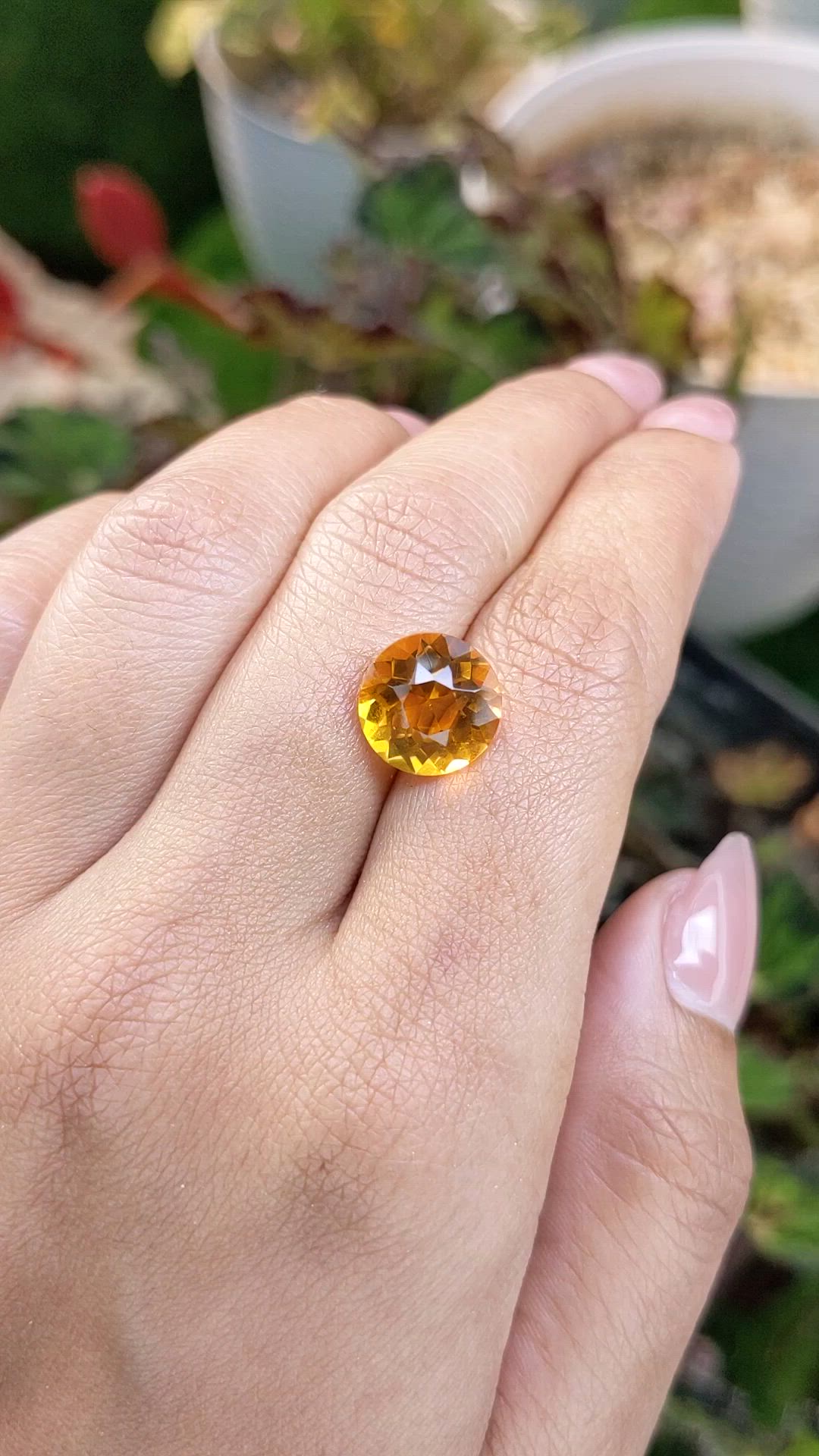4.59 Ct. Orangish Yellow Citrine from Brazil Size Video