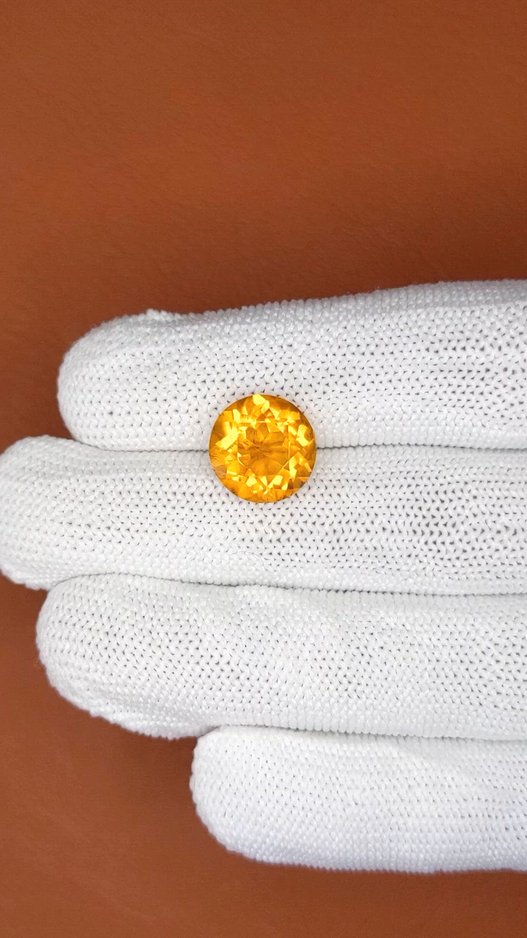 5.80 Ct. Yellowish Orange Citrine from Brazil Size Video