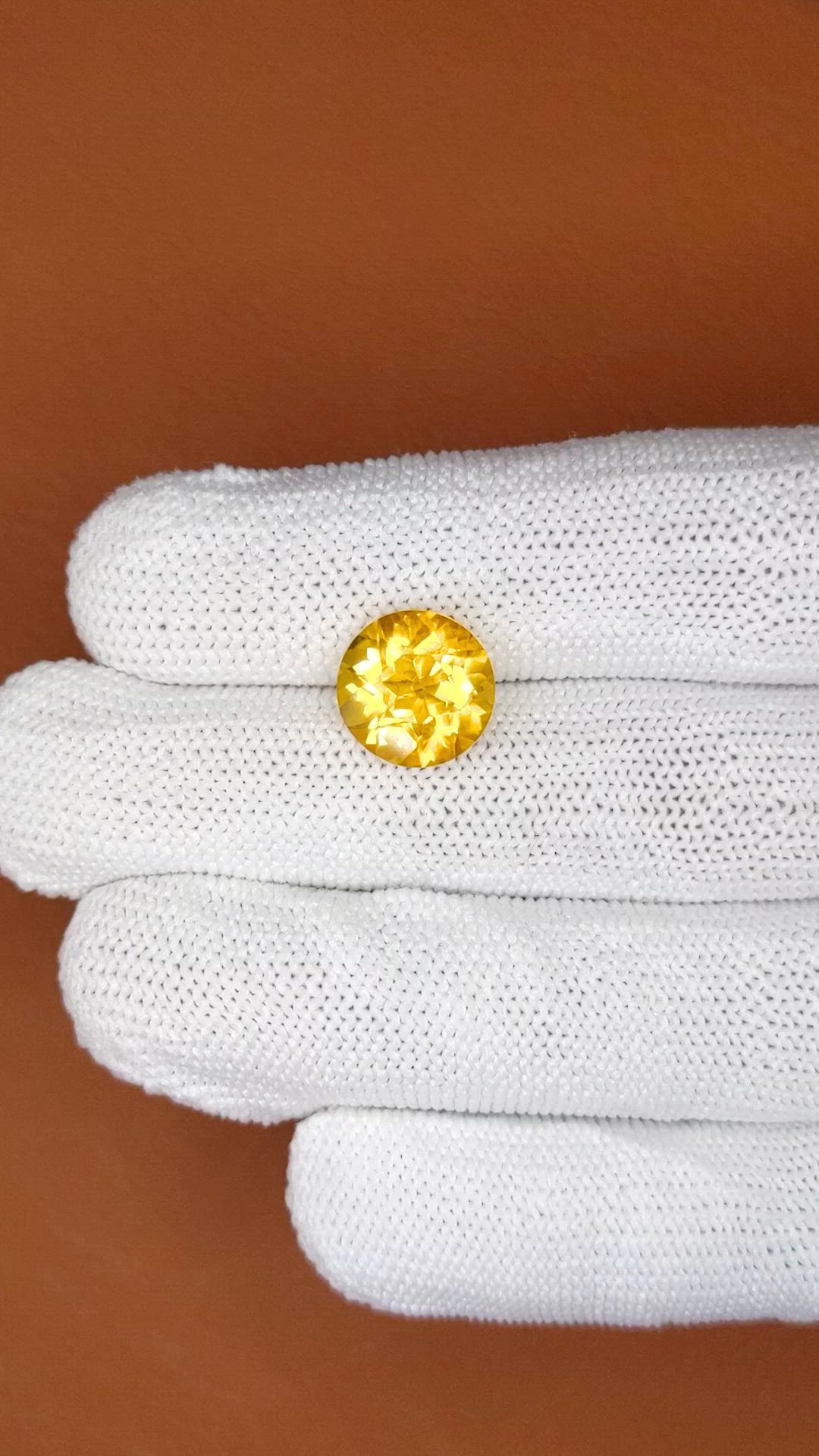 4.78 Ct. Yellow Citrine from Brazil Size Video