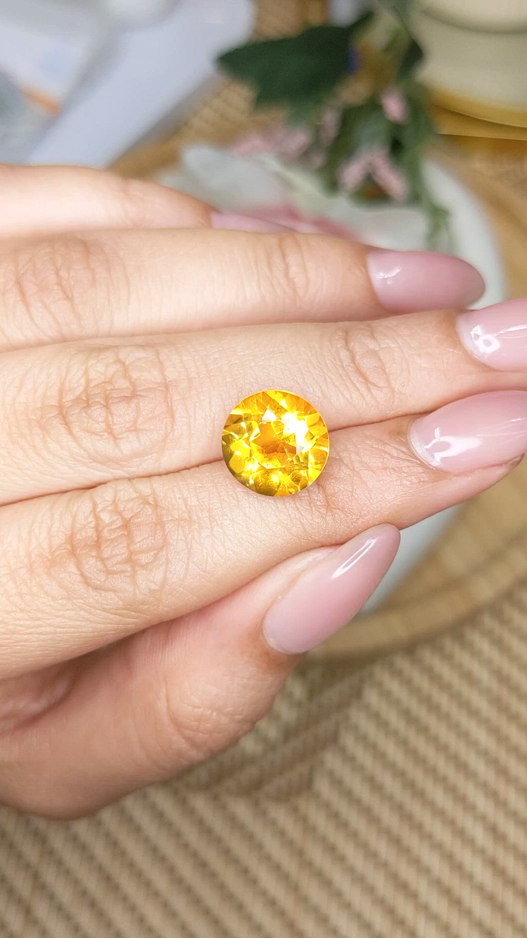 4.78 Ct. Yellow Citrine from Brazil Size Video