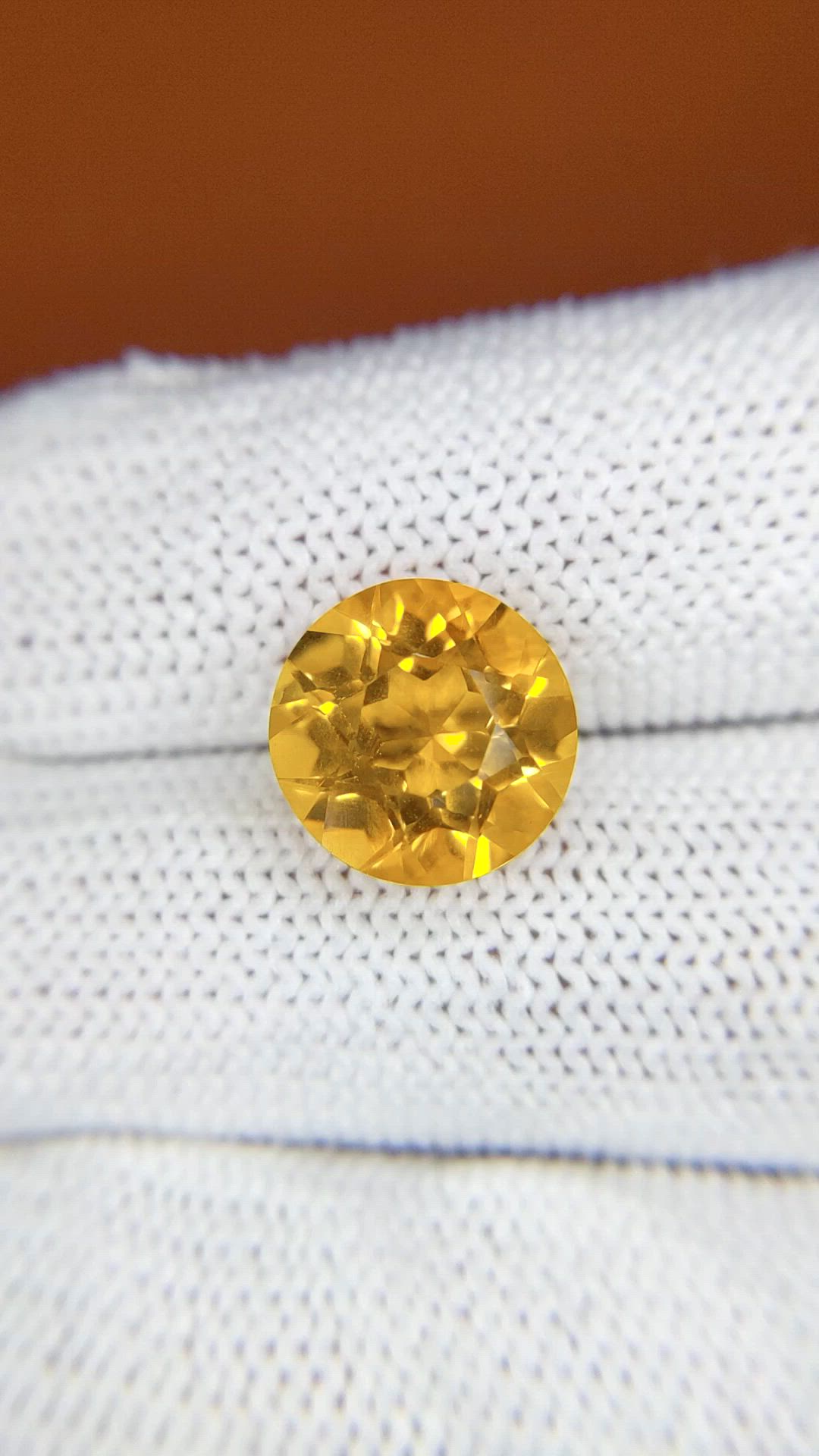4.78 Ct. Yellow Citrine from Brazil Size Video