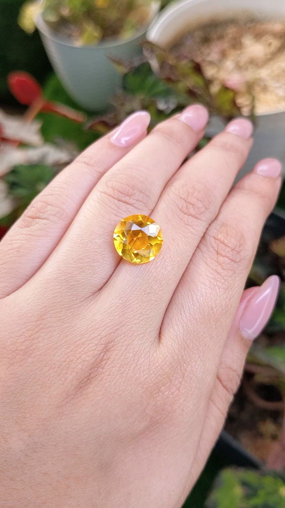 5.70 Ct. Yellow Citrine from Brazil Size Video