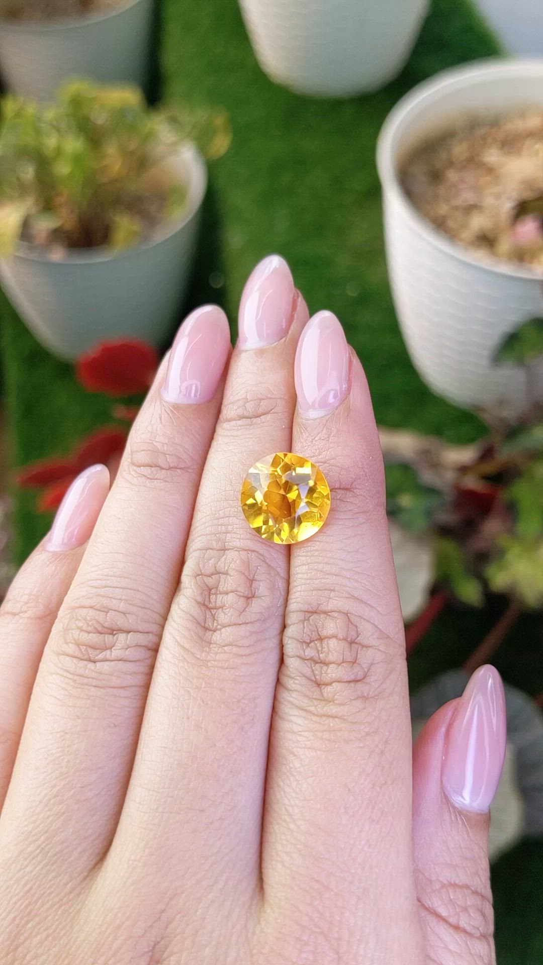 5.70 Ct. Yellow Citrine from Brazil Size Video