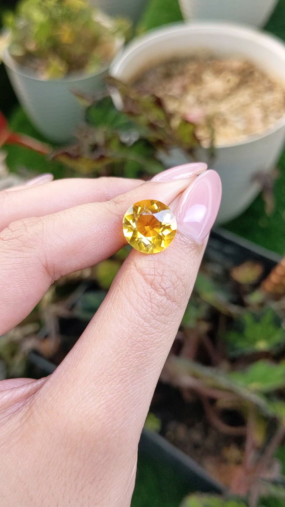 5.70 Ct. Yellow Citrine from Brazil Size Video
