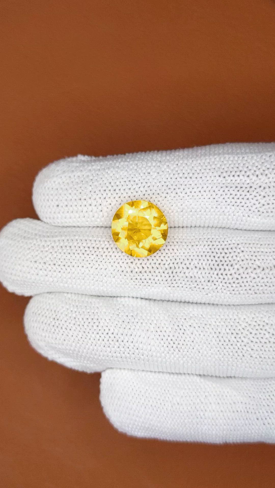 5.70 Ct. Yellow Citrine from Brazil Size Video