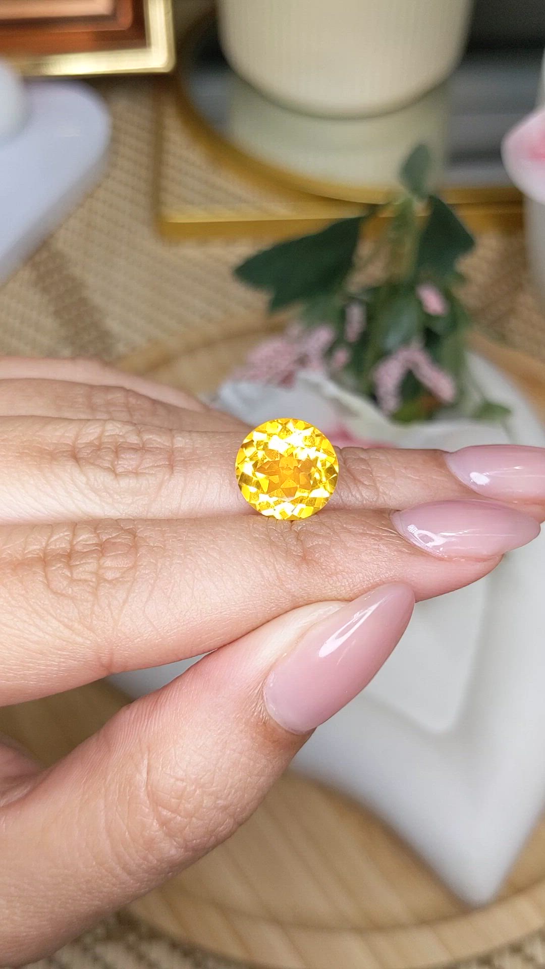 5.15 Ct. Yellow Citrine from Brazil Size Video